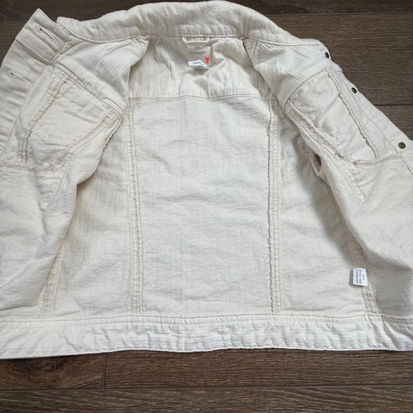 Crewcuts By J. Crew Girls Cream Denim Jean Jacket, Button Front, Embroidered 10 - Picture 13 of 16